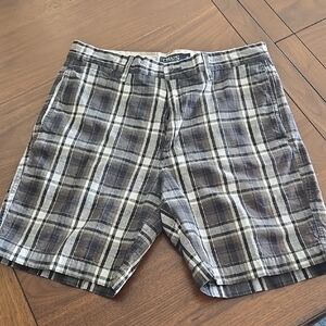 Chaps Black and Grey Plaid Men's Shorts
